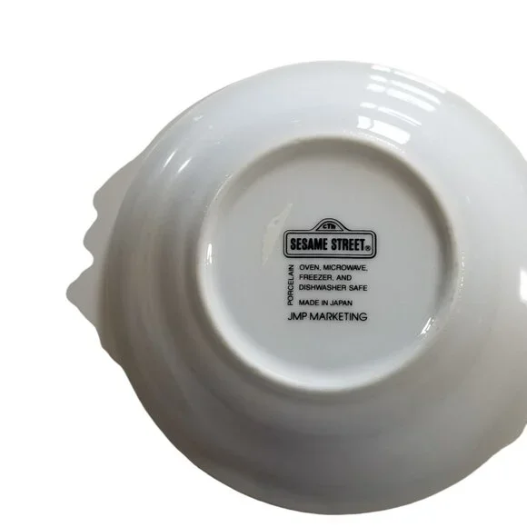 Sesame Street Childs Plate Bowl Porcelain Cookie Monster 2 pc set Vintage - Picture 7 of 9